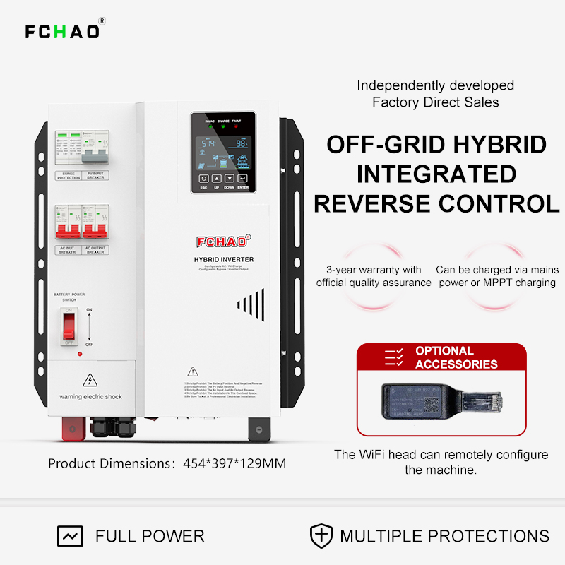 Hybrid Solar Inverter 5.5Kw Mppt 48V - Inverter Ibrido Solare Fchao 3KW 4KW