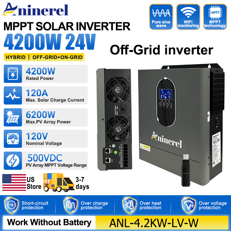 Inverter Pure Sine Wave 60Hz 120V 3000W - Inverter Ibrido Aninerel 4200W 3KW 120V