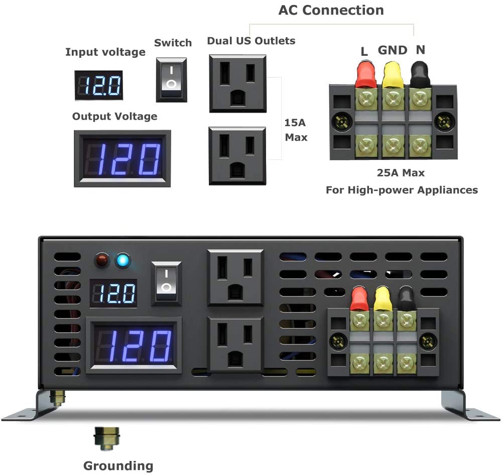 Inverter a onda sinusoidale pu - Inverter Pure Sine Wave 60Hz 120V 3000W recensione e prezzo