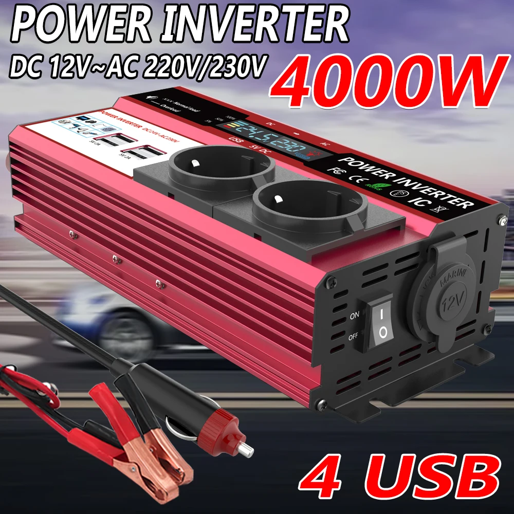 Inverter da 12V a 220V, potenz - Power Inverter 12V 220V 4000W Continuous recensione e prezzo