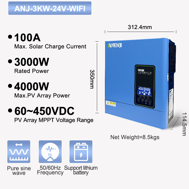 Inverter solare ibrido off-gri - Inverter Pure Sine Wave 60Hz 120V 3000W recensione e prezzo