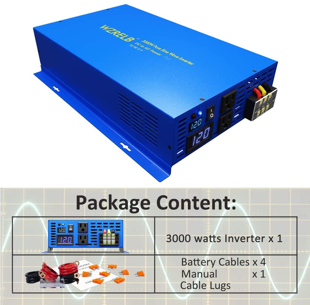 Generatore solare a onda sinus - Inverter Pure Sine Wave 60Hz 120V 3000W recensione e prezzo