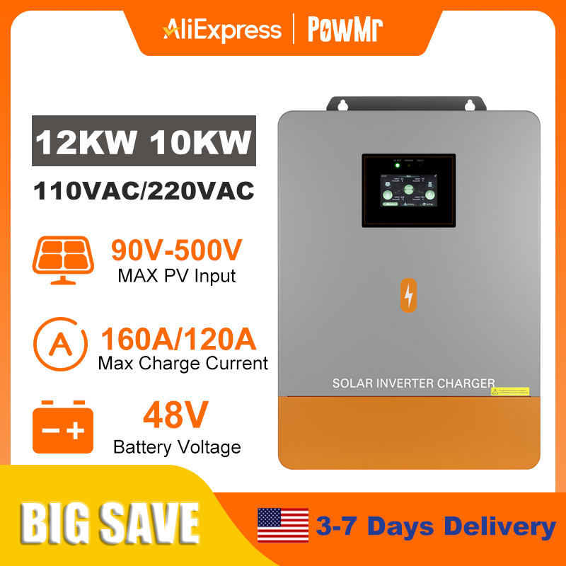 Inverter ibrido solare PowMr 1 - Split Phase Inverter 10Kw 110V 220V recensione e prezzo