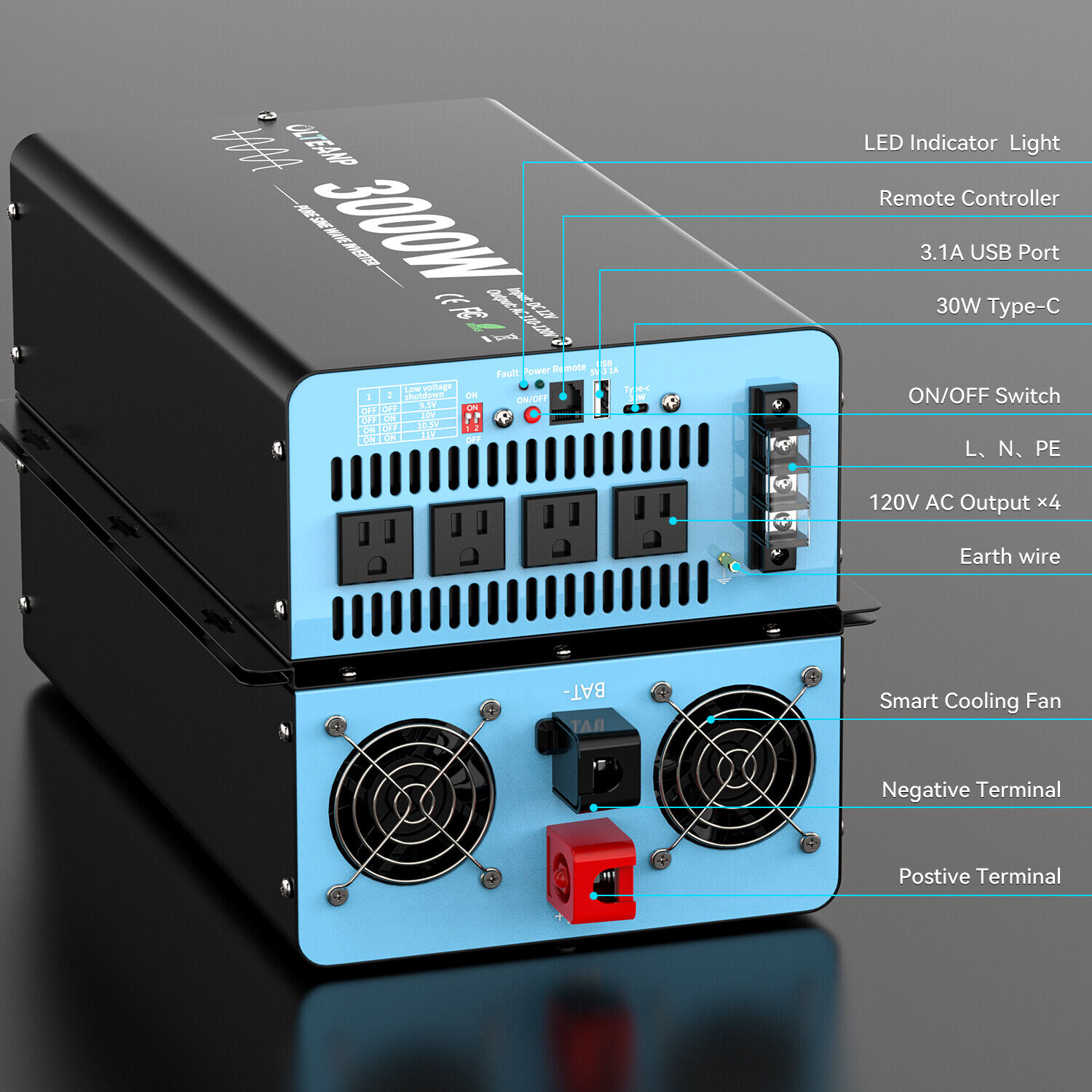 Inverter di Potenza a Onda Sin - Inverter Pure Sine Wave 60Hz 120V 3000W recensione e prezzo