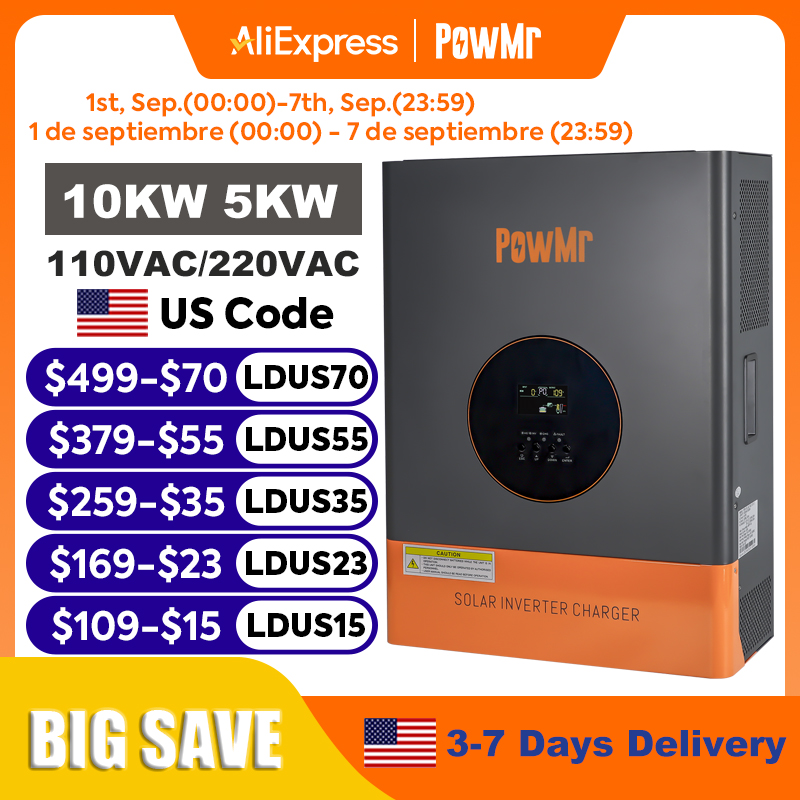 PowMr Inverter Bifase 10KW 5KW - Split Phase Inverter 10Kw 110V 220V recensione e prezzo